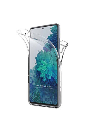 Samsung Galaxy S20 Fe SM-G780F Uyumlu 360° Ön Arka Tam Koruyucu Şeffaf Silikon Full Body Kılıf