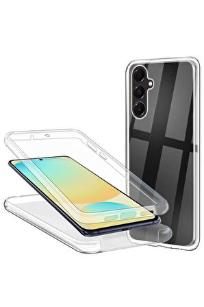Samsung Galaxy S21 FE G990B2 Uyumlu 360° Ön Arka Tam Koruyucu Şeffaf Silikon Full Body Kılıf