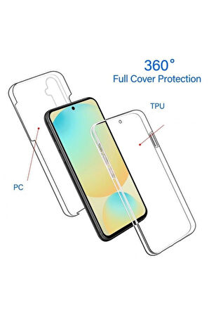 Samsung Galaxy S21 FE G990B2 Uyumlu 360° Ön Arka Tam Koruyucu Şeffaf Silikon Full Body Kılıf