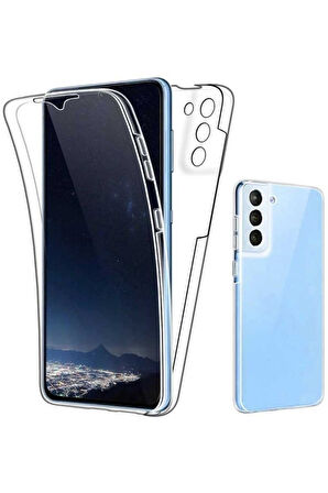 Samsung Galaxy S22+ Plus SM-S906E Uyumlu 360° Ön Arka Tam Koruyucu Şeffaf Silikon Full Body Kılıf