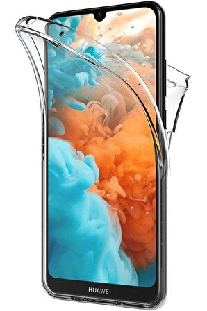 Huawei Y5 2019 Uyumlu 360° Ön Arka Tam Koruyucu Şeffaf Silikon Full Body Kılıf