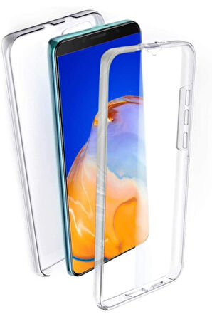 Huawei Y5p Uyumlu 360° Ön Arka Tam Koruyucu Şeffaf Silikon Full Body Kılıf