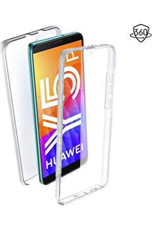 Huawei Y5p Uyumlu 360° Ön Arka Tam Koruyucu Şeffaf Silikon Full Body Kılıf