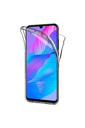 Huawei P Smart S Uyumlu 360° Ön Arka Tam Koruyucu Şeffaf Silikon Full Body Kılıf