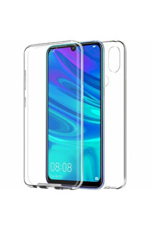 Huawei P Smart 2019 Uyumlu 360° Ön Arka Tam Koruyucu Şeffaf Silikon Full Body Kılıf