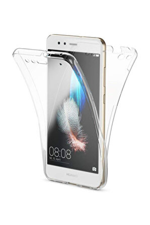 Huawei P10 Lite Uyumlu 360° Ön Arka Tam Koruyucu Şeffaf Silikon Full Body Kılıf
