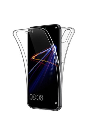 Huawei P20 Lite Uyumlu 360° Ön Arka Tam Koruyucu Şeffaf Silikon Full Body Kılıf
