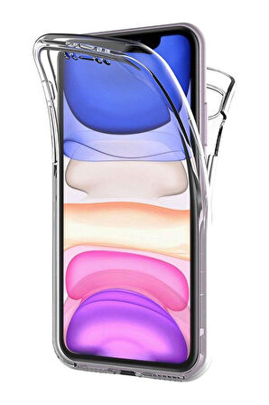 Huawei P20 Lite Uyumlu 360° Ön Arka Tam Koruyucu Şeffaf Silikon Full Body Kılıf