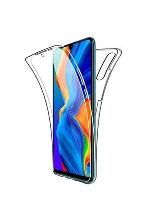 Huawei P30 Lite Uyumlu 360° Ön Arka Tam Koruyucu Şeffaf Silikon Full Body Kılıf