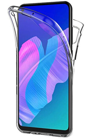 Huawei P40 Lite E Uyumlu 360° Ön Arka Tam Koruyucu Şeffaf Silikon Full Body Kılıf
