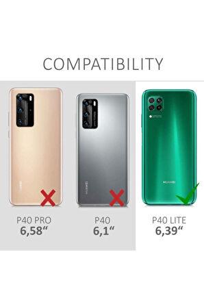 Huawei P40 Lite Uyumlu 360° Ön Arka Tam Koruyucu Şeffaf Silikon Full Body Kılıf