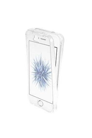 Apple iPhone 5S Uyumlu 360° Ön Arka Tam Koruyucu Şeffaf Silikon Full Body Kılıf