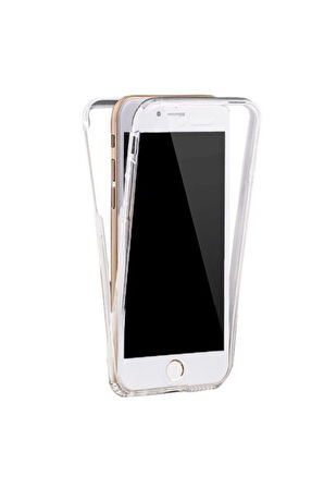 Apple iPhone 6S Uyumlu 360° Ön Arka Tam Koruyucu Şeffaf Silikon Full Body Kılıf