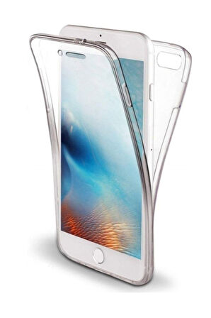 Apple iPhone 8 Uyumlu 360° Ön Arka Tam Koruyucu Şeffaf Silikon Full Body Kılıf