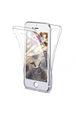 Apple iPhone 8 Uyumlu 360° Ön Arka Tam Koruyucu Şeffaf Silikon Full Body Kılıf