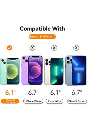 Apple iPhone 14 Uyumlu 360° Ön Arka Tam Koruyucu Şeffaf Silikon Full Body Kılıf