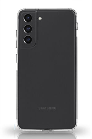 Samsung Galaxy S21 FE 5G SM-G990E Uyumlu Kapak Kamera Korumalı Şarj Tıpalı Şeffaf Silikon Kılıf