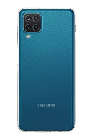 Samsung Galaxy M12 SM-M127F Uyumlu Kapak Kamera Korumalı Şarj Tıpalı Şeffaf Silikon Kılıf