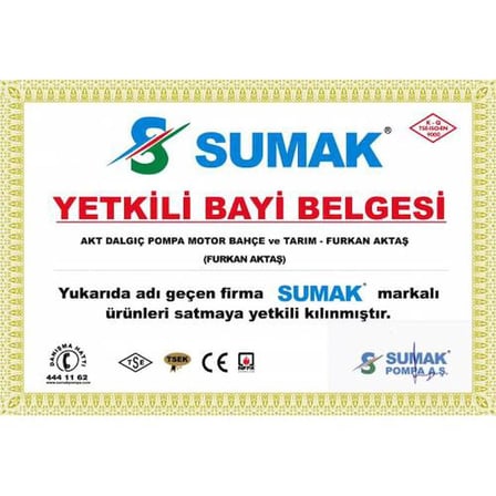 Sumak Sd1 10Mt Kablolu Elektromanyetik Dalgıç Pompa