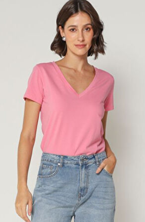 Kadın Uzun Basic Örme T-shirt