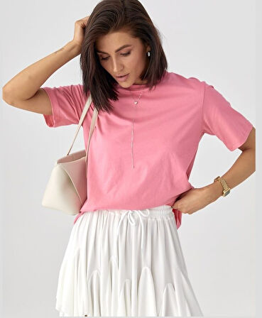 Kadın Uzun Basic Örme T-shirt