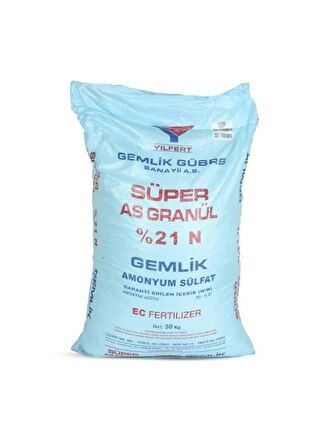 Gemlik Gübre Amonyum Sülfat 21n Şeker Gübresi Meyve Ve Sebze Geliştirici 25 Kg