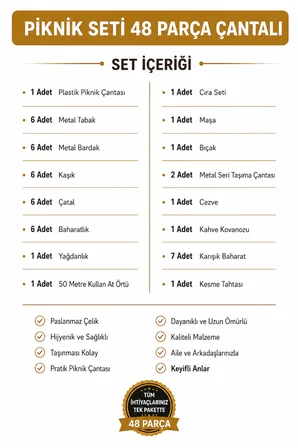 ÇANTALI PİKNİK SETİ 48 PARÇA