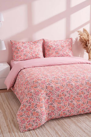 Pembe Bahar Tek Kişilik Yazlık Nevresim Takımı Pamuklu