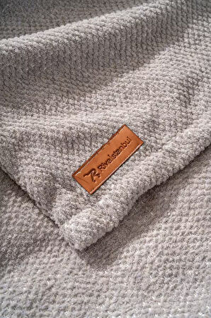 Aya Peluş Gri Çift Kişilik Jakarlı Deluxe Uyku Seti 3 Parça Yatak Örtüsü Seti