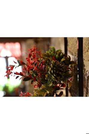 Dekoratif Metal Saksıda Yapay Çiçek Aranjman Duvar Saksısı DDS-M200