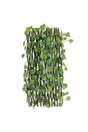 Dekoratif Yapay Akordiyon Çit Sarmaşıklı Bahçe Balkon Teras Çiti 300x60 Cm E Kadar Uzatılabilir