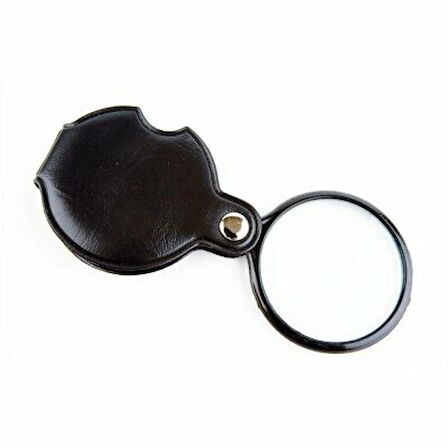 Deri Kılıflı Mini Büyüteç 50 mm Cepte Taşınan Katlanabilir Deri Kaplama