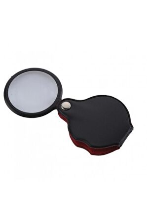Deri Kılıflı Mini Büyüteç 50 mm Cepte Taşınan Katlanabilir Deri Kaplama