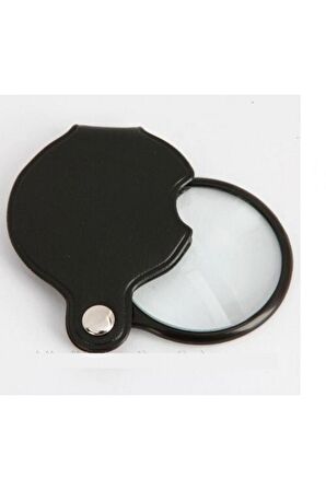 Deri Kılıflı Mini Büyüteç 50 mm Cepte Taşınan Katlanabilir Deri Kaplama