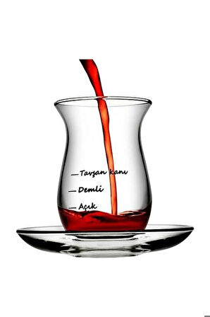Paşabahçe 96029 Çayımın Demi Çay Seti Çay Bardağı Tavşan Kanı 8 Parça 4 Bardak 4 Tabak