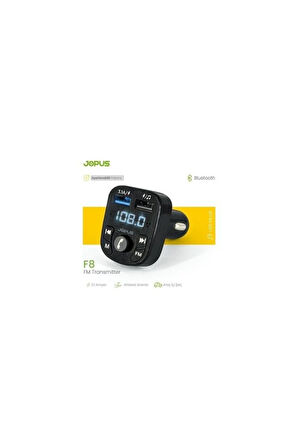 Jopus F8 Fm Transmitter Bluetooth Araç Kiti 4.0 Micro Sd Usb Yüksek Hızlı Şarj