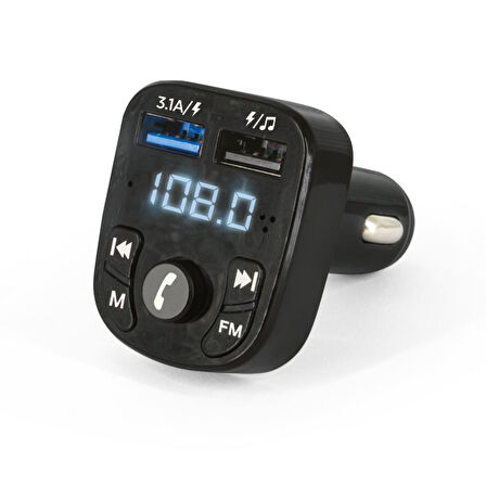 Jopus F8 Fm Transmitter Bluetooth Araç Kiti 4.0 Micro Sd Usb Yüksek Hızlı Şarj