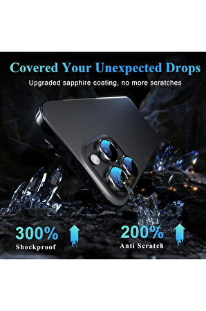 iPhone 16 Pro / 16 Pro Max Safir Dayanıklı Görüntü Kalitesini Bozmayan Safir Lens Koruyucu