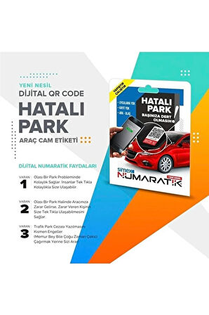 Numaratik Qr Okuyucu Hatalı Park Cam Etiketi Sticker Numaranız Görünmez