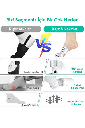 Ayak Baş Parmak Kemik Düzeltici Halluks Valgus Ayak Bakımı Bunyon Koruyucu Gece Ateli