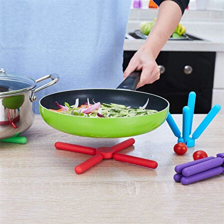 Katlanabilir Plastik Yuvarlak Yanmaz Nihale Çelik Çaydanlık Altlığı