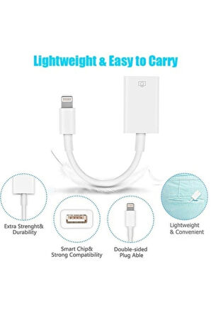 Lightning To Usb Çevirici Otg Usb Kamera Adaptörü İos 13 Üzeri Dönüştürücü