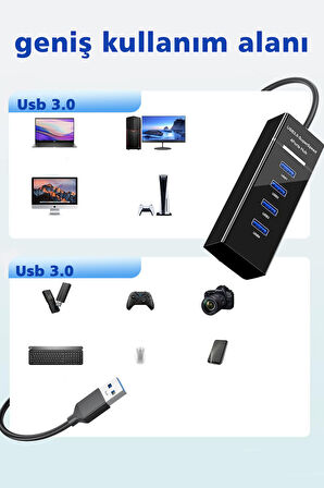 Usb Girişli 4 Portlu  Usb Çoklayıcı Usb Çoğaltıcı Usb Hub Usb 3.0 Laptop Notebook Desktop Pc Uyumlu