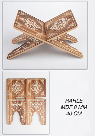 Kuran Okuma Rahlesi MDF Aden Rahle Masaüstü Sehpası - 17x40 cm. - 8 mm.