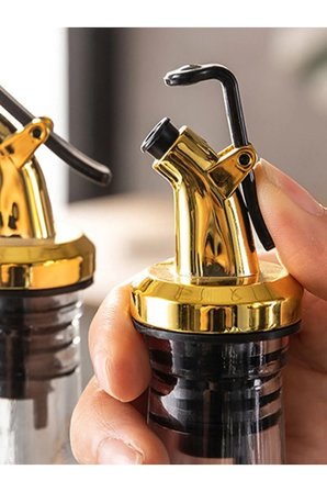 3 Adet Gold Yağlık Tıpası Damlatmaz Yağlık Yağdanlık Tıpası Kapaklı Şişe Ucu Servis Aparatı