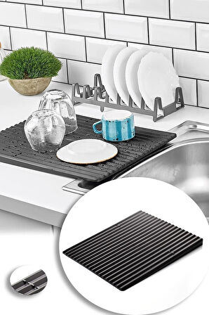 Tezgah Üstü Bulaşık Kurutmalığı Özel Eğimli Dizayn Bulaşıklık Sert Sağlam 40 x 32,5 Cm 10145