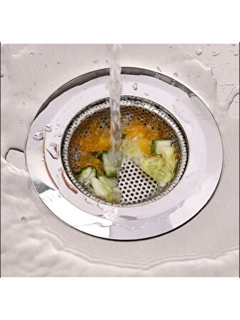 1 Adet Pratik Paslanmaz Çelik Lavabo Süzgeci 7,5 cm Çelik Mutfak Lavabo Süzgeci Evye Süzgeç