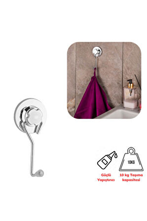 Vidasız Ultra Güçlü Yapıştırma Lüks Krom Tekli Havlu Askılık - Çok Amaçlı Askı - Tüp Yapıştırıcılı