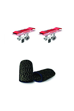 Terletmez Dokunmatik Pubg Eldiven 1 Çift + Pubg Oyun Tetik 1 Çift 2'li Set