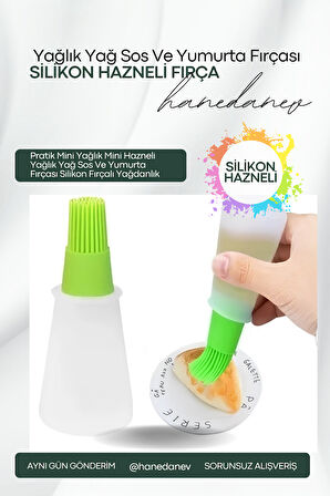 1 Adet Pratik Mini Yağlık Mini Hazneli Yağlık Yağ Sos Ve Yumurta Fırçası Silikon Fırçalı Yağdanlık